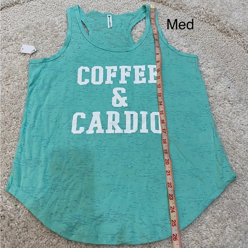 Coffee Cardio racer back tank top muscle tank small medium large XL NWT - Picture 8 of 13